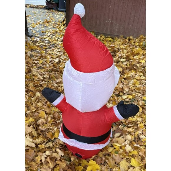 Christmas Inflatable Santa with Puffy Coat 4ft - Picture 4 of 6